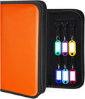 Key Organizer, Zippered Key Case, Fireproof and Waterproof Key Binder with 12 Hooks and Tags Portable Key Storage Book for Of