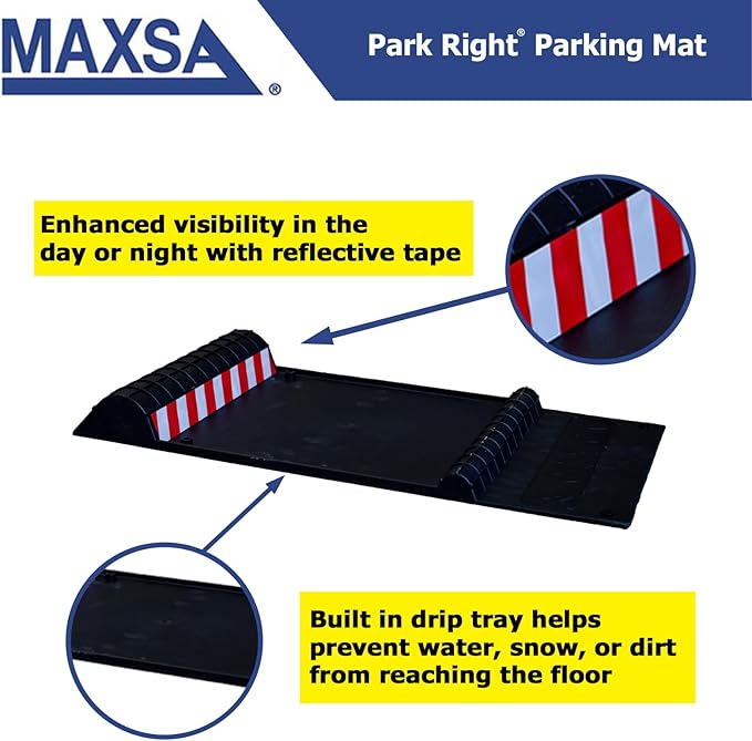 Maxsa 37356 Park Right 21" x 11" x 2" Parking Mat, Yellow