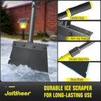 Jardineer Ice Scraper for Driveway, 60" Long Handle Snow Shovel with Thickened Blade, Multifunctional Metal Flat Shovel for Walkway, Garden, Garage Floor and Outdoor Cleaning