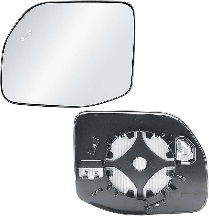 Replacement Driver Left Side Door Mirror Glass Heated with BLIS (Blind Spot Sensor) and Back Plate for 2022-2025 Ford Maverick Bronco Sport
