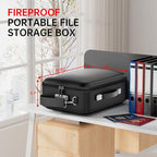 Tamfile Fireproof Document Box, Hard Case 5200°F Fireproof Water Safe File Box with Lock, 8-Layer Fireproof Safe File Organiz