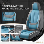 Coverado Seat Covers, Car Seat Covers Full Set, Leather Seat Covers for Cars, Car Seat Protector, Gray Car Seat Covers Front 