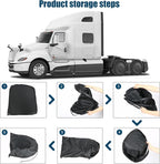 Side Window Sun Shade for International Lonestar LT MV Series 2018-2026, Custom Fit 210T Reflective Sunshade for Semi Truck, 6-Layer Heat Insulation Privacy Protector,2PCS