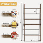 Delywh 6-Tier Wide Double Blanket Ladder Wood, Rustic Decorative Towel Rack for Big Blanket, Towel, Quilt, Clothes, Freestand