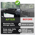 Muslogy Dashboard Organizer Compatible with 2022-2026 Chevy Silverado/GMC Sierra 1500, 2024-2026 2500HD 3500HD Accessories Center Console Organizer Storage Box Mounted Tray (Fit 13.4-inch Screen ONLY)