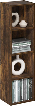 Furinno PASIR Book Shelf, 4-Tier Modern Bookshelf, Open Shelves Bookcase 9 x 12 x 42, Easy Assembly, for Living Room, Bedroom