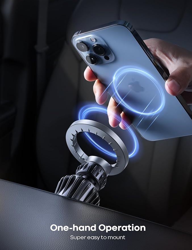 Lamicall for MagSafe Car Mount - [20 Super Magnets] Magnetic Car Phone Mount, Air Vent Phone Holder Car, Hands Free Cell Phone Holder Clip Car Accessories fit iPhone 17 16 Silver