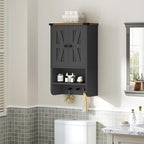 MAHANCRIS Bathroom Wall Cabinet, Farmhouse Medicine Cabinet with Adjustable Shelf, 3-Tier Wall-Mounted Storage Cabinet with 3