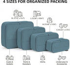4 Piece Compression Packing Cubes for 3–7 Day Travel, Lightweight Travel Organizers with Breathable Mesh, Double-Zipper Packi