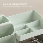 HBlife Makeup Organizer with Brush Holder for Vanity, Large Plastic Bathroom Countertop Organizer Skin Care Storage, Easy to 
