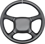 MEWANT Hand Stitch Embossed Faux Leather PU Carbon Fiber Steering Wheel Cover for Chevy Silverado 1500 Astro Blazer C/K