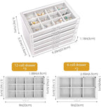 ProCase Earring Holder Organizer Jewelry Box with 5 Drawers, Acrylic Clear Earring Case with Adjustable Velvet Trays for Wome