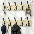 Wooden Coat Rack Wall Mount Heavy Duty, 2 Pack Coat Hanger Wall Mount with 5 Triple Hooks for Clothes, Jacket, Hat, Keys, Spa