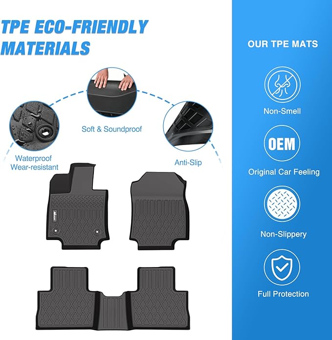 Nilight TPE Floor Mats for Toyota RAV4 2019 2020 2021 2022 2023 2024 2025 2026 All Weather Custom Fit Heavy Duty Floor Liners