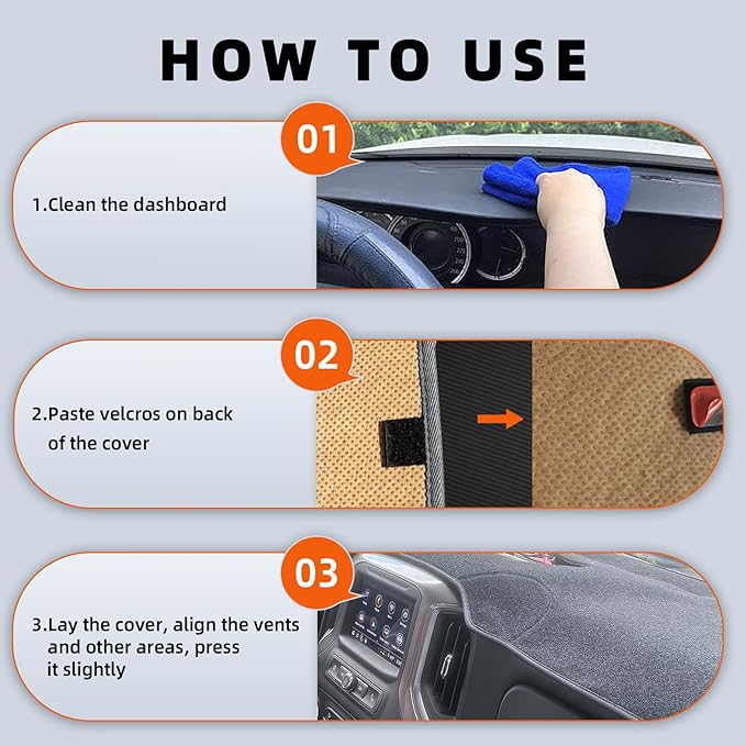 KEYOOG Dashboard Cover Dash Mat Fit for Fo-rd Escape 2024-2020 (Without HUD Models),Car Dash Board Mat Anti-Glare Carpet,Non-