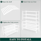 Smiry Bamboo Shoe Rack for Closet, 6 Tier Wooden Stackable Shoe Organizer, Free Standing Shoes Storage Shelf for Entryway, Fr
