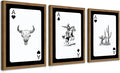 Western Cowboy Wall Art Set of 3 Cowboy Print Playing Card Inspired Southwestern Canvas Poster Trendy Western Wall Decor Long
