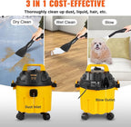 VEVOR 2.6 Gallon 2.5 Peak HP Wet and Dry Shop Vac， Portable Shop Vacuum and Blower 3-in-1 with Filter, Hose and Attachments f