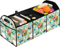 Flower Car Trunk Organizer Storage Box Collapsible Non-Slip Automotive Organizer Vehicle Organization