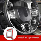 Hoolcar Interior Steering Wheel Cover ABS Trim Compatible with 2010-2017 Dodge RAM Accessories, Chrome
