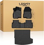 LASFIT Floor Mats & Cargo Mat for Acura RDX (2019-2026) All Weather Floor Liner TPE Custom Fit 1st & 2nd Row Rubber Car Mats and Cargo Liner for Acura RDX Automotive Accessories, Black, Tasteless