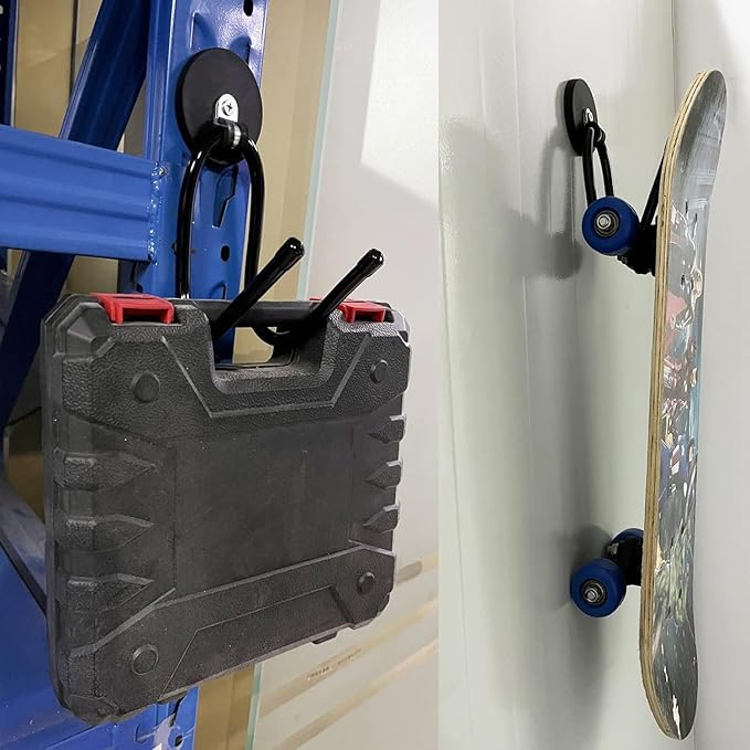 4 Pack Strong Garage Magnetic Hooks, Power Tool Organizer Rack, Heavy Duty Storage Utility Magnet Hooks for Power Drill,Garde