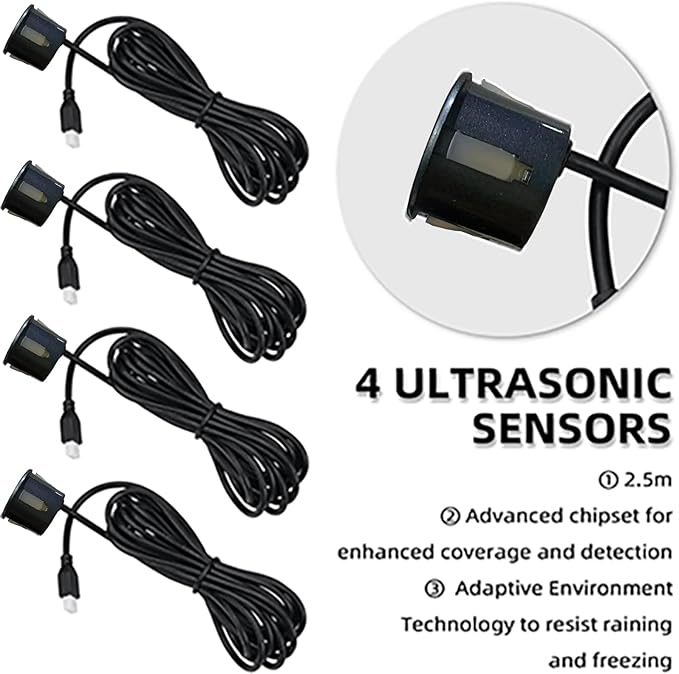 LCD Parking Sensor Kit - Displays Data on Original Screen, Easy Rear Installation, Compatible with CVBS Cameras (Not for AHD)