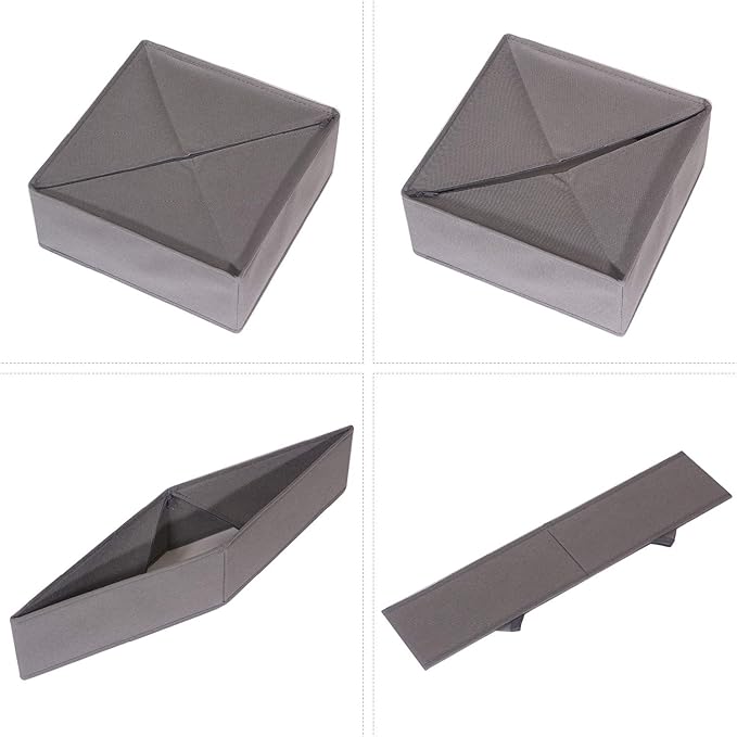 DIOMMELL 4 Pack Foldable Cloth Storage Box Closet Dresser Drawer Organizer Fabric Baskets Bins Containers Divider for Clothes