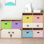 STOREONE Fabric Storage Cube Bins Foldable Organizer Container Collapsible Basket with Lids and Metal Handles, for Home, Bedr