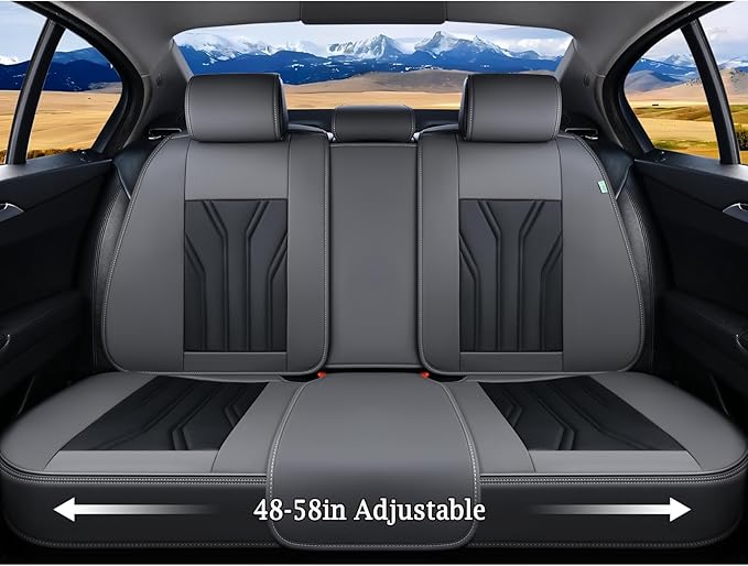FLORICH Leather Seat Covers, Seat Covers Full Set, Car Seat Protectors 5 Seats, Automotive Seat Covers Fit for Most Cars Truc