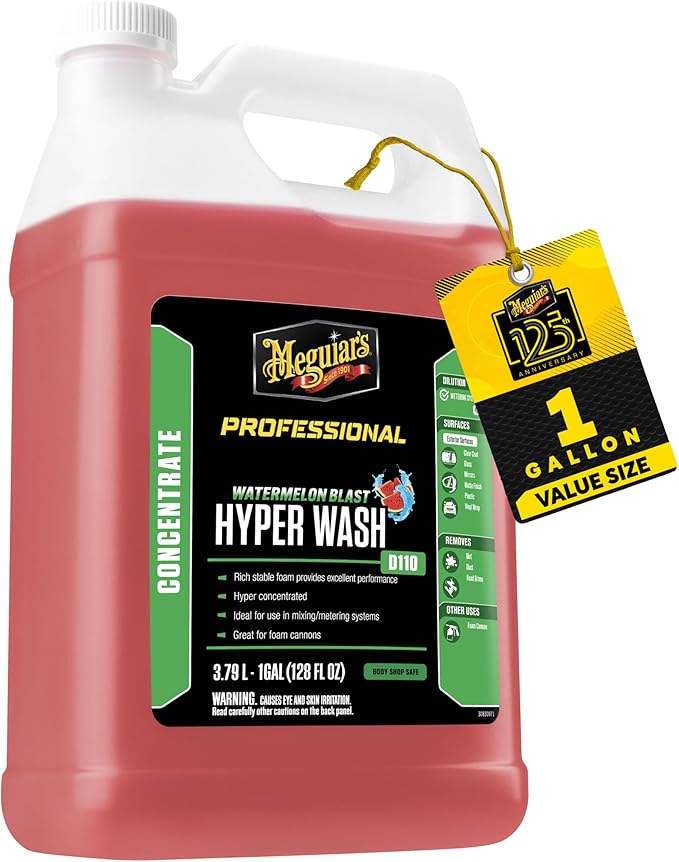 Meguiar's D110 Hyper Wash Foaming Car Wash, Lifts Off Dirt and Leaves a Rich Shine, Car Wash Soap Helps Preserve Wax, Highly 