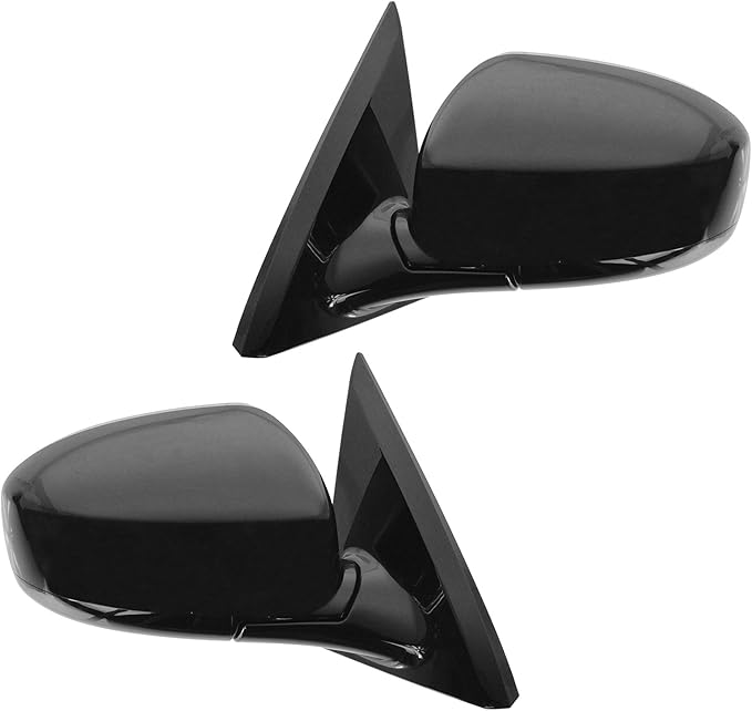 TRQ 2 Piece Driver and Passenger Side Mirror Assembly Set Electric Adjustment Heated No Memory Black Compatible with 2013-201
