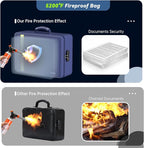 Fireproof Document Bag, Insulated Large Document Box with Lock, Important Document Organizer with Waterproof Zipper, Portable