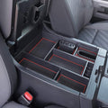 EDBETOS Center Console Tray Organizer Compatible with Toyota Tundra 2014 2015 2016 2017 2018 2019 2020 2021 Accessories, Armrest Secondary Storage Box (Red Trim)