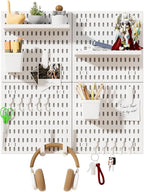 SHGJ&SOFT Peg Board Wall Organizer Panels, 22pcs - Includes 4 White Pegboards & Accessories, Plastic Pegboard for Home，Office
