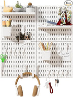 SHGJ&SOFT Peg Board Wall Organizer Panels, 22pcs - Includes 4 White Pegboards & Accessories, Plastic Pegboard for Home，Office