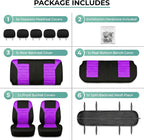 FH Group Automotive Car Seat Covers Full Set Premium 3D Air Mesh Front Seat Covers, Airbag Compatible & Split Bench Cover Uni