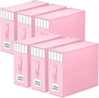 StorageTastic 6 Pack Bed Sheet Closet Organizers and Storage,Sturdy Foldable Storage Containers with Window and Label,Storage