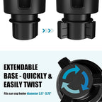 Upgraded Car Cup Holder Expander Adapter with Offset Adjustable Base, Compatible with Yeti 14/24/36/46oz Ramblers, Hydro Flas