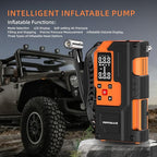Jump Starter with Air Compressor 4000A Portable Battery Pack 10000mAh Power Bank Emergency SOS LED Light 22-Cylinder 150PSI