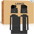LASFIT Floor Mats for Toyota Sienna 8 Seats 2021-2025 2026 All Weather TPE Custom Fit Floor Liner for Toyota Sienna LE/XLE 8 Passenger Front and Rear Car Mats, Black