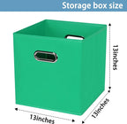 Black Fabric Cubby Storage Bins,13x13x13 Inches,Cube Organizer Bin Foldable Storage Boxes with Dual Handles Fabric Organizer 