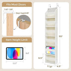 3-Pack Small Over the Door Hanging Organizer, 6 Clear Pockets and 6 Mesh Pockets, 11.8” Wide for Narrow Cabinet Doors, French