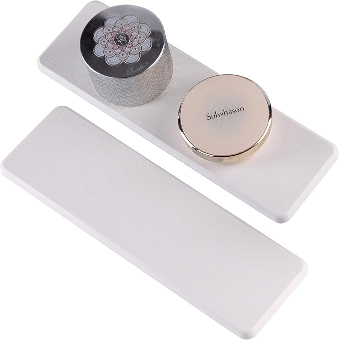 NiuYichee 2 Pcs Water Absorbing Stone Trays, Kitchen/Bathroom Sink Soap Dish, Diatomite Tray Used for Hand Soap & Cosmetic Bo
