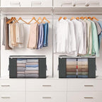 Large Storage Bags, 3 Pack Clothes Storage Bins Foldable Closet Organizers Storage Containers with Durable Handles Thick Fabr