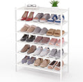 Smiry Bamboo Shoe Rack 6-Tier, Stackable Wooden Shoe Organizer for Entryway & Closet, Free Standing Wood Shoe Storage Shelf f