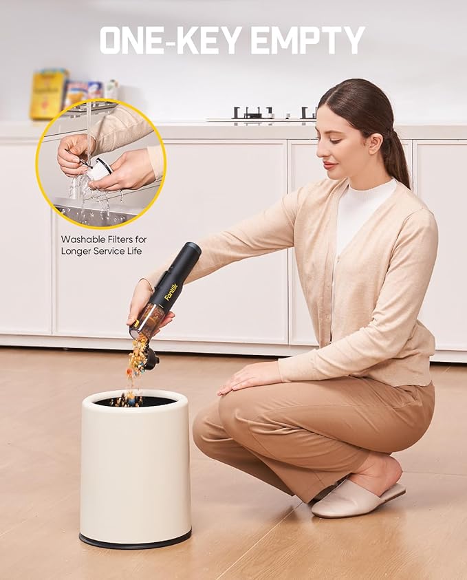 Fanttik Slim V10 Lite Cordless Handheld Vacuum, 0.98lb Lightweight with All-in-One Base Design, 12000Pa Suction & Smart LED D