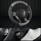 GIANT PANDA Car Steering Wheel Cover for Ford - F150 F250 F350 Expedition, (15.5-16 inches - Black+Gray)