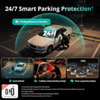BOTSLAB 3K 4 Channel Dash Cam, 560° All-Sides View, Front and Rear Inside Car Camera with 3.18”Touch Screen, Dash Camera 24/7