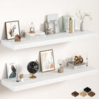 White Floating Shelves 55Inch Long, 12 Inch Deep Floating Shelves for Wall, 55 x 12 Large Floating Shelf for Fireplace Mantel